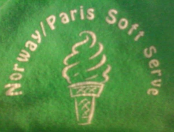 Norway/Paris Soft Serve logo on green shirt